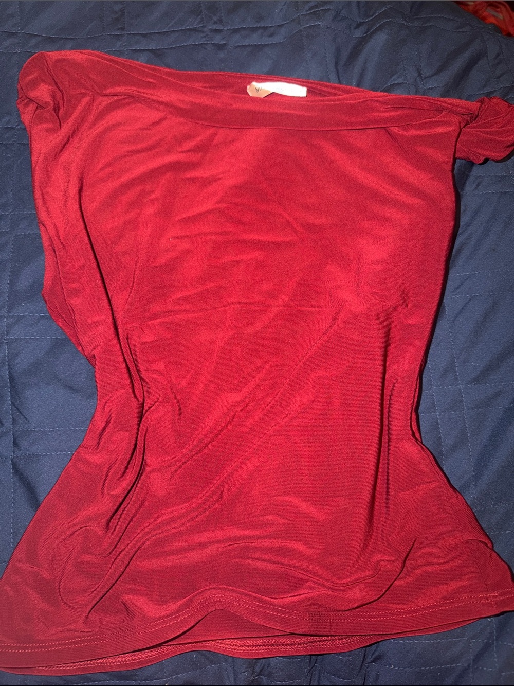 Women’s Off-Shoulder Red Top - Classic Stretch Fit
